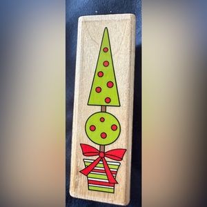 Christmas Tree- 1x3" Wood Mounted Rubber Stamp